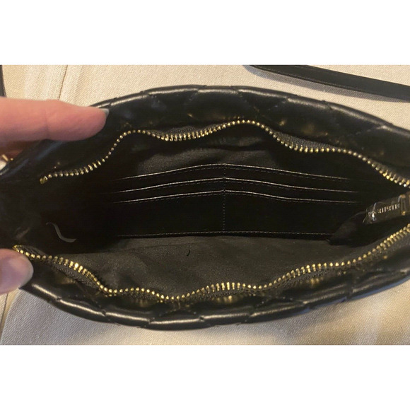 NWT Ellen Tracy Purse Black Diamond Quilted Collection Wristlet Detachable Strap - Picture 5 of 9